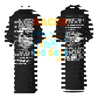 Car Raced Through 100 Days Of School Milestone Celebration T-Shirt | Mazezy