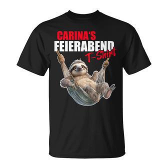 Carina Rente Feierabend Faultierorname Spruch T-Shirt - Geschenkecke