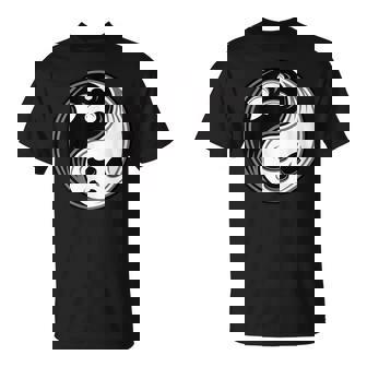 Cartoon Halloween Ghosts Yin Yang In And T-Shirt - Monsterry