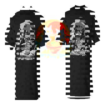 Cat Eating Ramen Boba Tea Bubble Tea T-Shirt - Monsterry