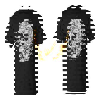 Cat Skull Shirt Kitty Skeleton Halloween Costume Skull Cat T-Shirt - Monsterry
