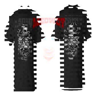 Cat Western Meowdy Country Music Cat Cowboy Hat T-Shirt - Monsterry