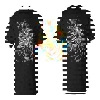 Cebra Colorido Animal Motivo Arte Cebra Camiseta unisex - Regaloses