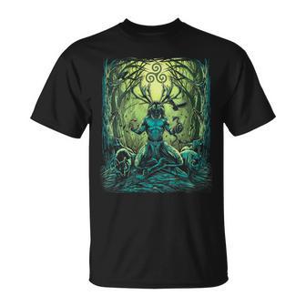 Celtic Mythology Cernunnos Pagan Irish Folklore God T-Shirt - Monsterry