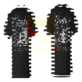 Chapter 48 Years EST 1974 48th Birthday Red Rose Wine Crown T-Shirt - Monsterry