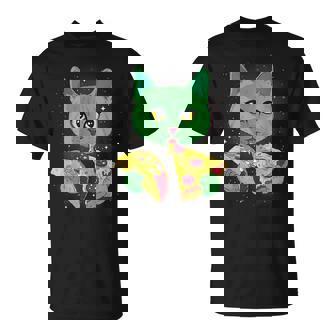 Chat Avec Pizza Et Taco Dans L'espace Pour Hommes Et S T-Shirt - Cadeauxyz