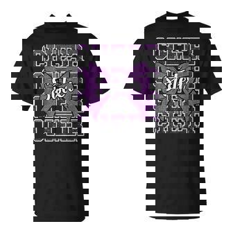 Cheer Sister Bow Sport Cheerleader Cheerleading Purple T-Shirt | Seseable CA