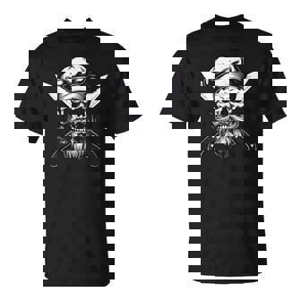 Chef Calavera Con Barba Cráneo De Cocinero Cráneo De Chef Camiseta unisex - Regaloses