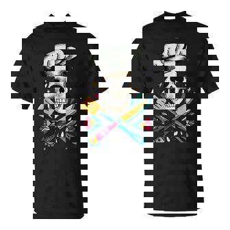 Chef Calavera Cráneo De Cocinero Cráneo De Chef Camiseta unisex - Regaloses