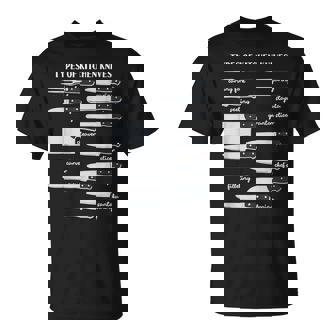 Chef Knife Set Types Of Knives Cooking Culinary Kitchen T-Shirt - Monsterry