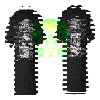 Chemise Trèfle Irlandais Drôle St Patrick Avec Tête De Mort Mignonne T-Shirt - Cadeauxyz