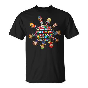 Children's From Different Countries And Nations Flags World T-Shirt - Geschenkecke