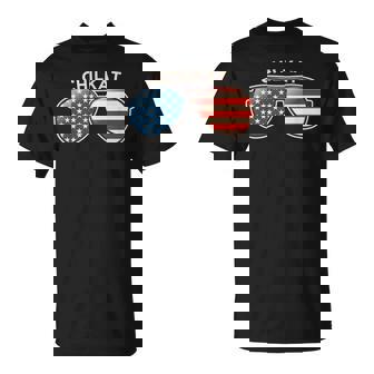 Chilkat AK Vintage US Flag Sunglasses T-Shirt - Monsterry