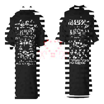 Christmas Candy Cane Work Of Heart Xmas Kindergarten Teacher T-Shirt - Monsterry