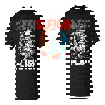 Christmas Gamer Boys Sleigh All Night Video Game Santa Xmas T-Shirt - Monsterry