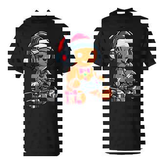 Christmas Gamer Gingerbread Xmas Gaming Men Boys Kids T-Shirt - Monsterry