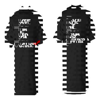 Coffee Tea Soda Just Injera Malawah Canjeelo Flatbread T-Shirt - Monsterry