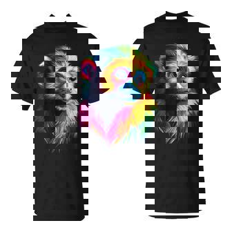 Colorful Capuchin Monkey Face Animal Lover Men Women T-Shirt - Monsterry