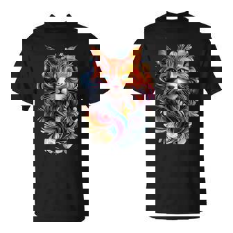 Colourful Cat S T-Shirt - Geschenkecke
