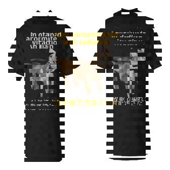I Am Contaminated With Radiation Japanese Low Poly Cat Meme T-Shirt | Mazezy