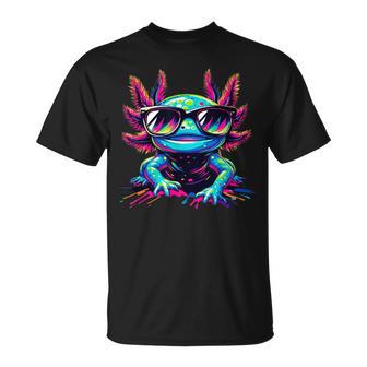 Cool Axolotl With Sunglasses Colourful Motif Axolotl T-Shirt - Geschenkecke