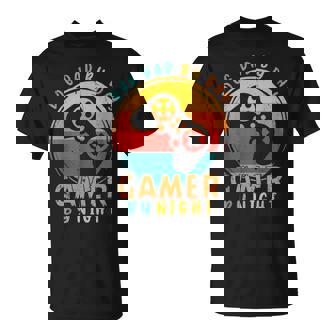 Cool Dog Dad By Day Gamer By Nightintage Gamer Dad Camiseta unisex - Regaloses
