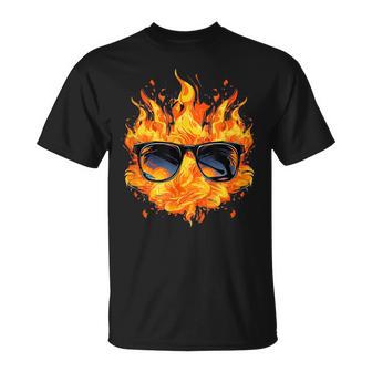 Cool Fire And Flames Glasses T-Shirt - Geschenkecke