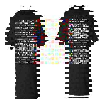 Cool Flags Of The World Countries International Flags Travel T-Shirt - Monsterry