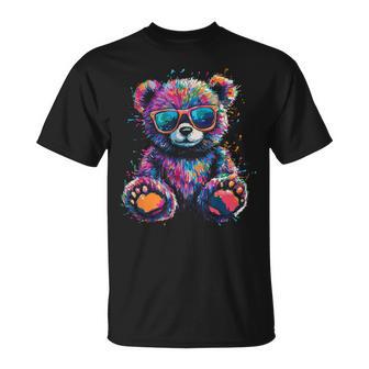 Cooler Bunter Bär Mit Sonnenbrille T-Shirt - Geschenkecke