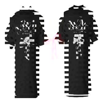 Coquette Bow Mama Est 2024 Mother's Day Coquette Bows T-Shirt - Seseable