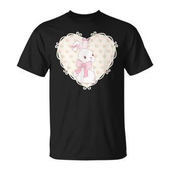 Coquette Pink Bow Cute Bunny Coquette Bunny Cute Pink T-Shirt - Monsterry