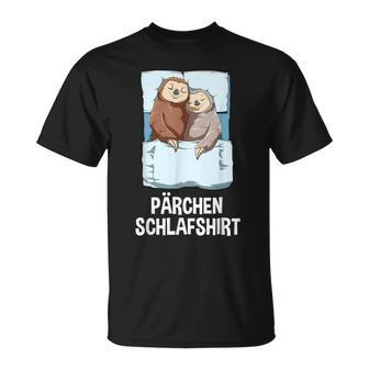 Couple Sleep Sloth Couple T-Shirt - Geschenkecke