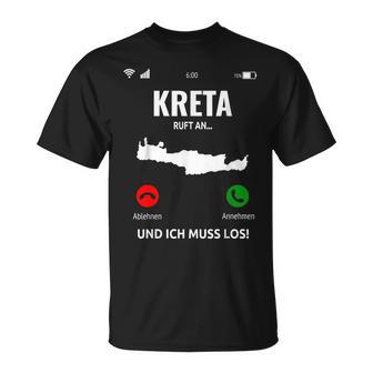 Crete Call An Greece Island Holiday Travel S T-Shirt - Geschenkecke