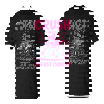 Crush Breast Cancer Awareness Monster Truck Pink Toddler Boy T-Shirt - Monsterry