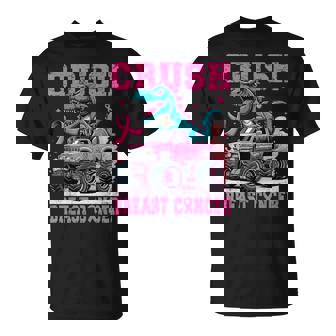Crush Breast Cancer Awareness Pink Monster Truck Women Mom T-Shirt - Monsterry