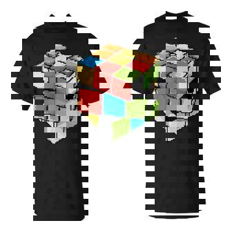 Cube Rétro Pixel Rubik Multicolore Cadeau T-Shirt - Cadeauxyz