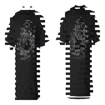 Cuervo Negro Gótico Con Estampado De Cuervo Camiseta unisex - Regaloses