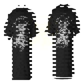 Cute Cat Rage Consumes Me Sarcastic Kitten Flower T-Shirt - Seseable