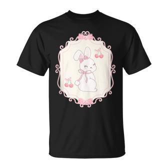 Cute Easter Bunny Coquette Bunny Bows Vintage Tank Top T-Shirt - Monsterry