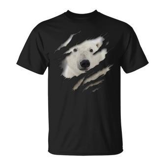 Cute Polar Bear Face Animal Rider Polar Bear Ripped T-Shirt - Geschenkecke