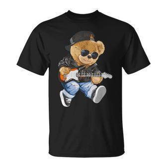 Cute Teddy Bear Playing Electric Guitar T-Shirt - Geschenkecke