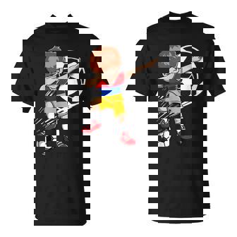 Dabbing Soccer Boy Armenia Jersey Armenian Football Fans T-Shirt - Monsterry