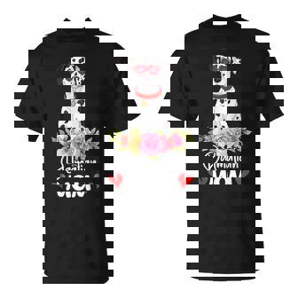 Dalmatian Mom Mama Sunglasses Flower Dog Lover Owner Womens T-Shirt - Seseable