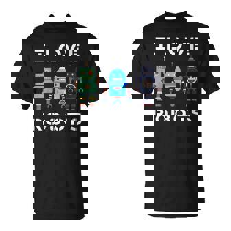 Damen Ich Liebe Roboter Geschenk Alle Altersgruppen Roboter Kinder Mit-Ausschnitt T-Shirt - Seseable