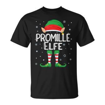 Damen Promille Elfe Kostüm Weihnachten Partnerlook Feiern Lustig T-Shirt - Geschenkecke