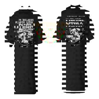 Dart Ich Spiele Gerne Untenrum Dartsheibe Retro Dart T-Shirt - Geschenkecke