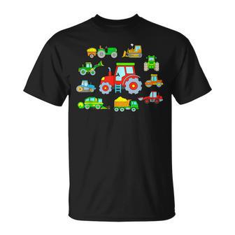 De Tractor Para Niños Con Dibujo De Tractor Y Excavadora Camiseta unisex - Regaloses