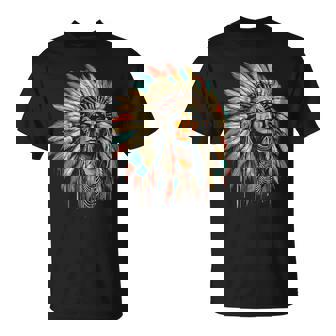 intage Multicolore Indien Amérindien T-Shirt - Cadeauxyz