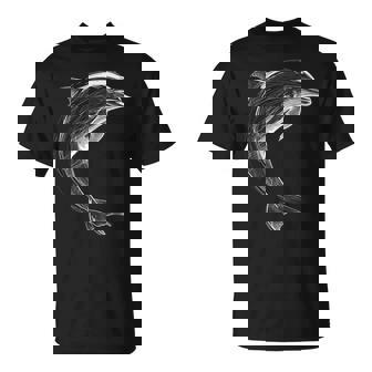 Dessin Pour Amoureux Des Dauphins Illustration Art Graphique Dauphin T-Shirt - Cadeauxyz