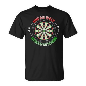 And Die Welt Ist Doch Ne Scheibe Dart Slogan T-Shirt - Geschenkecke